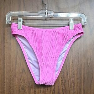 Cupshe Size XS Pink Textured High Cut Bikini Bottoms